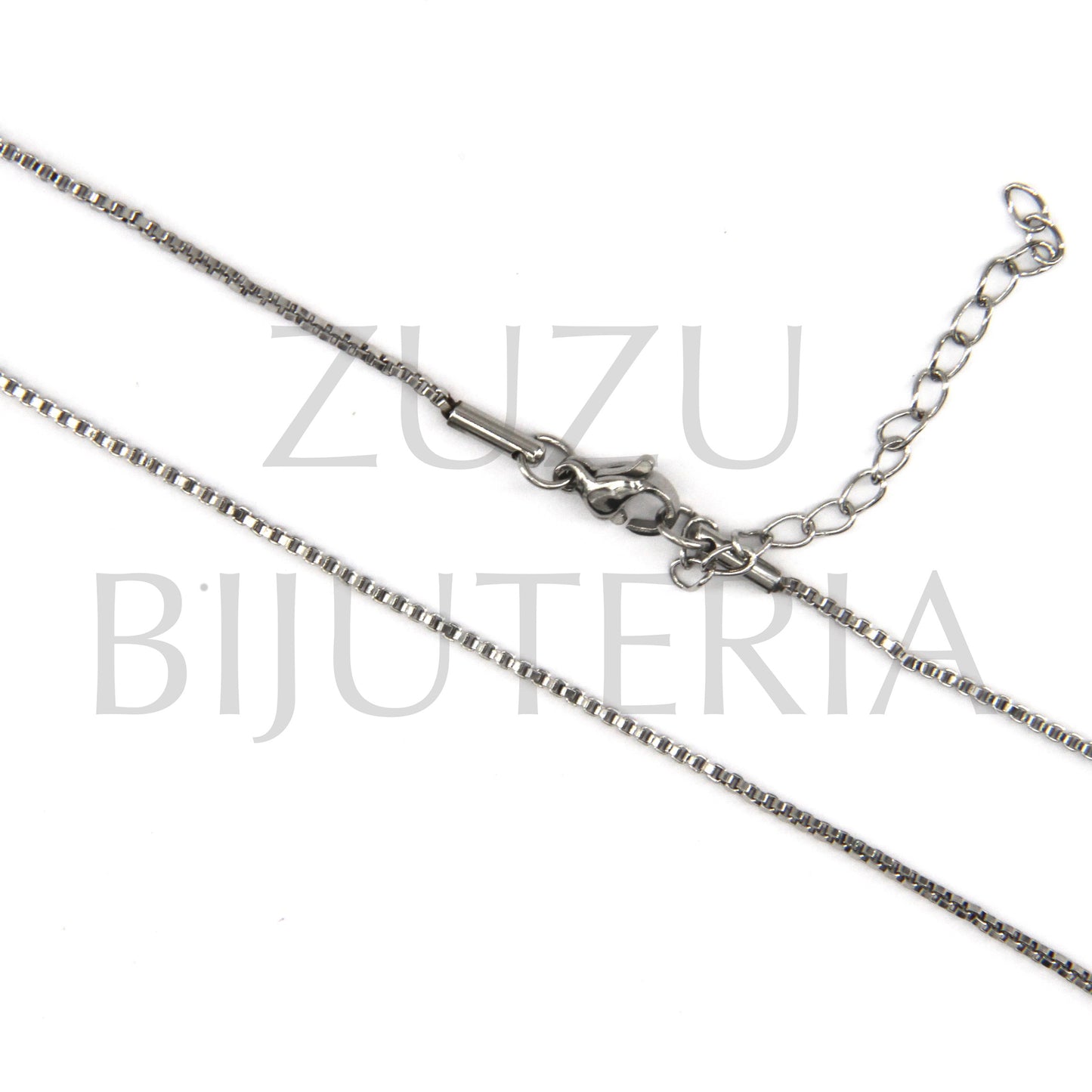 1.2mm Square Chain Necklace (44cm + 5cm) - Stainless Steel