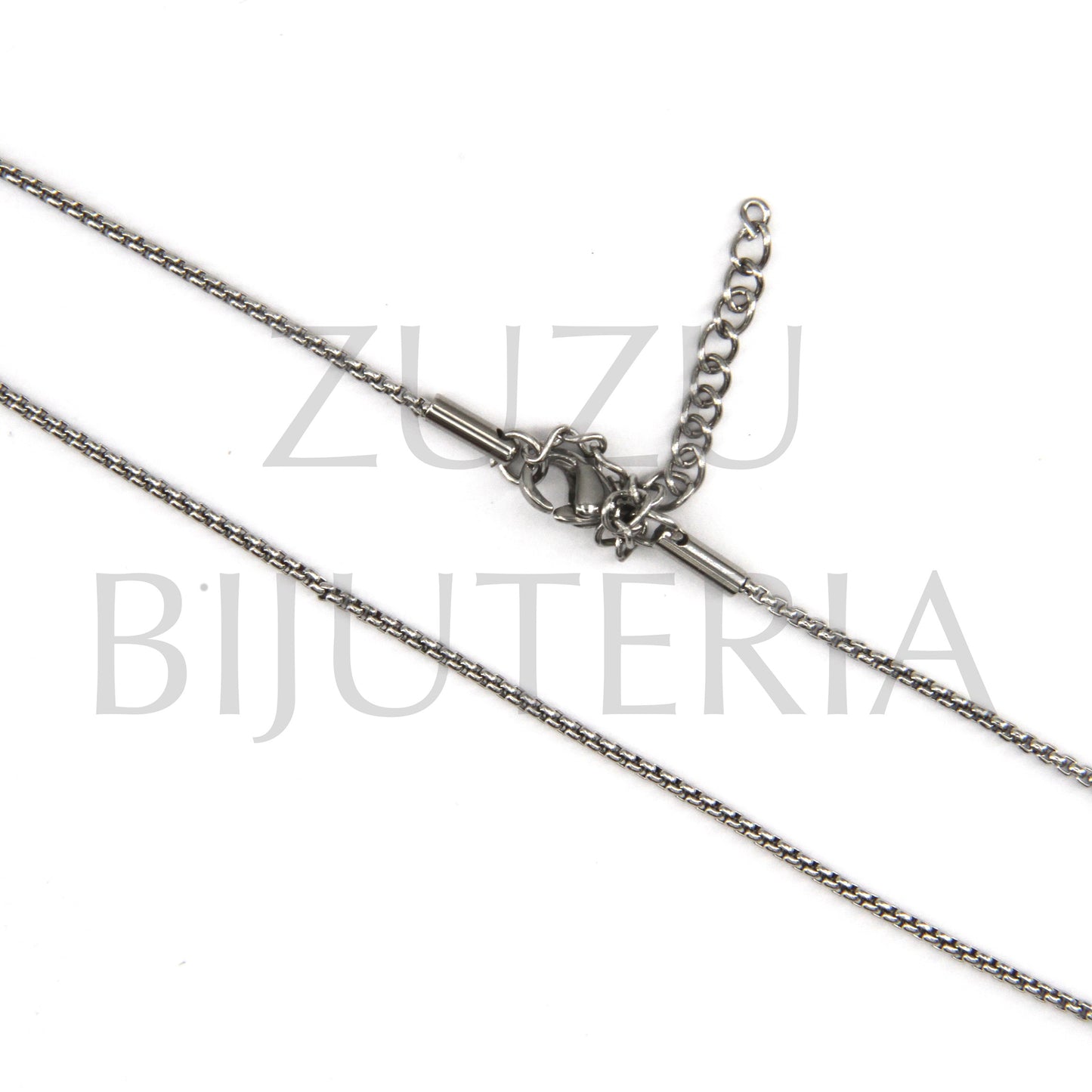 1.2mm Square Chain Necklace (44cm + 5cm) - Stainless Steel