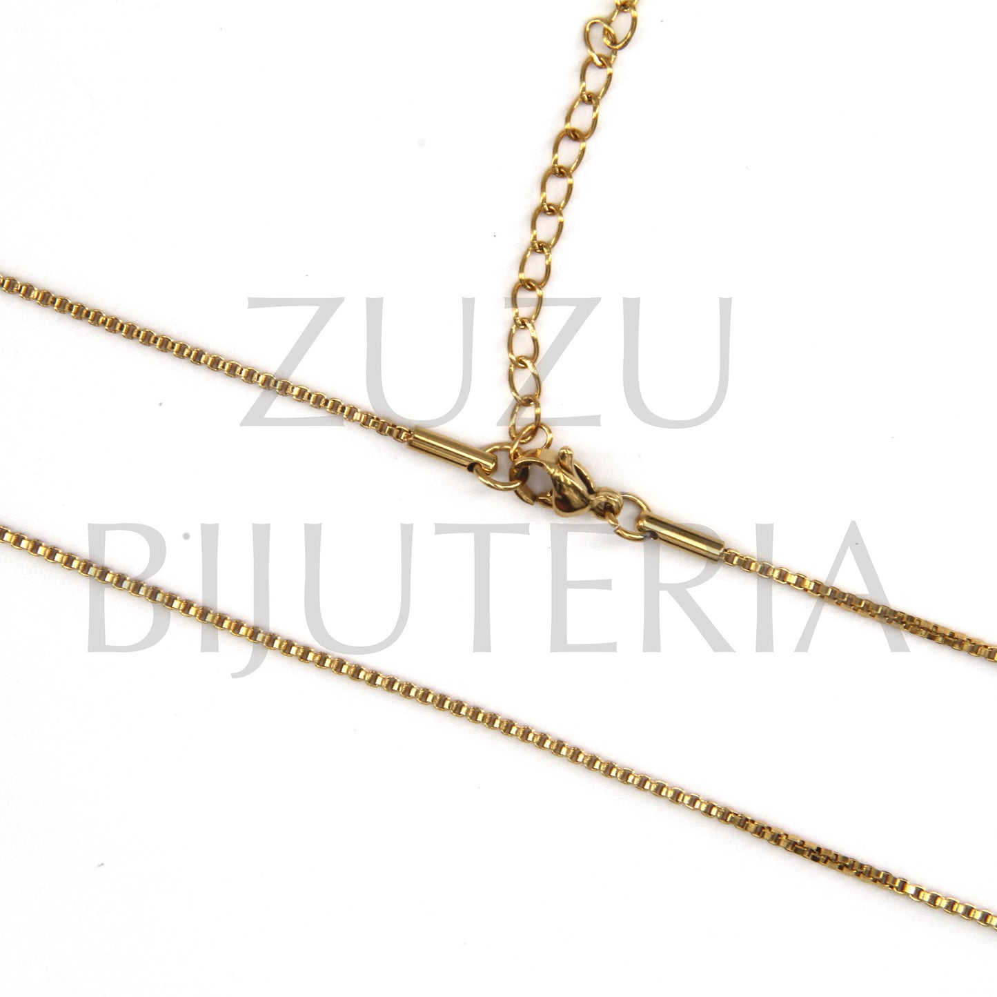 1.2mm Square Chain Necklace (44cm + 5cm) - Stainless Steel