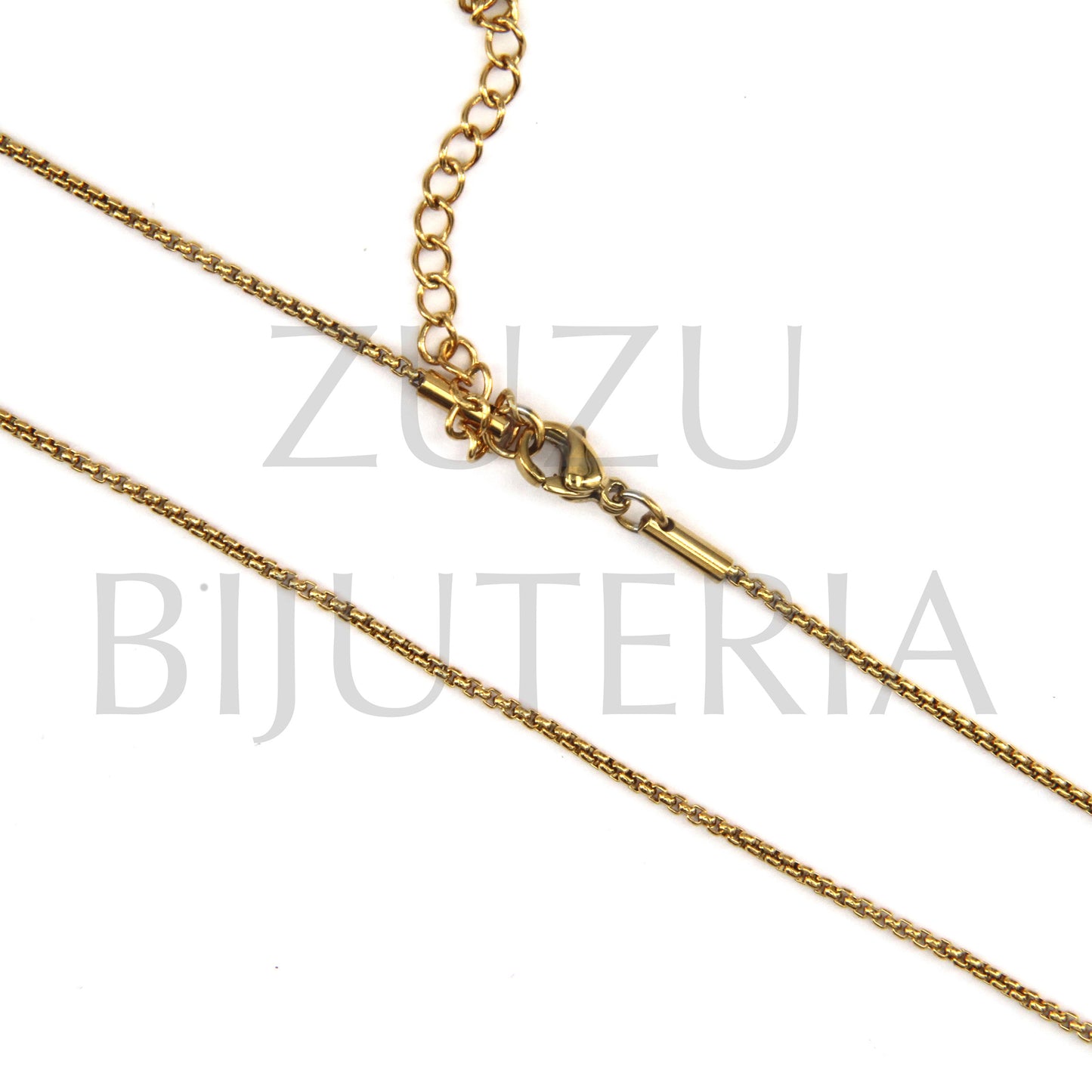 1.2mm Square Chain Necklace (44cm + 5cm) - Stainless Steel