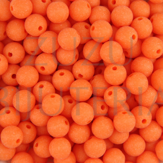 8mm Acrylic Bead (100 pieces) - Matte Orange