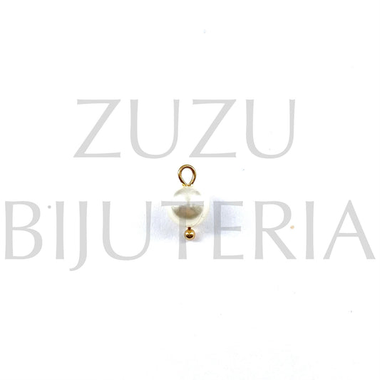 8mm Pearl Pendant - Stainless Steel