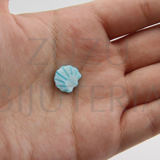 Pendant/Inset Mother of Pearl Shell 12mm - Blue