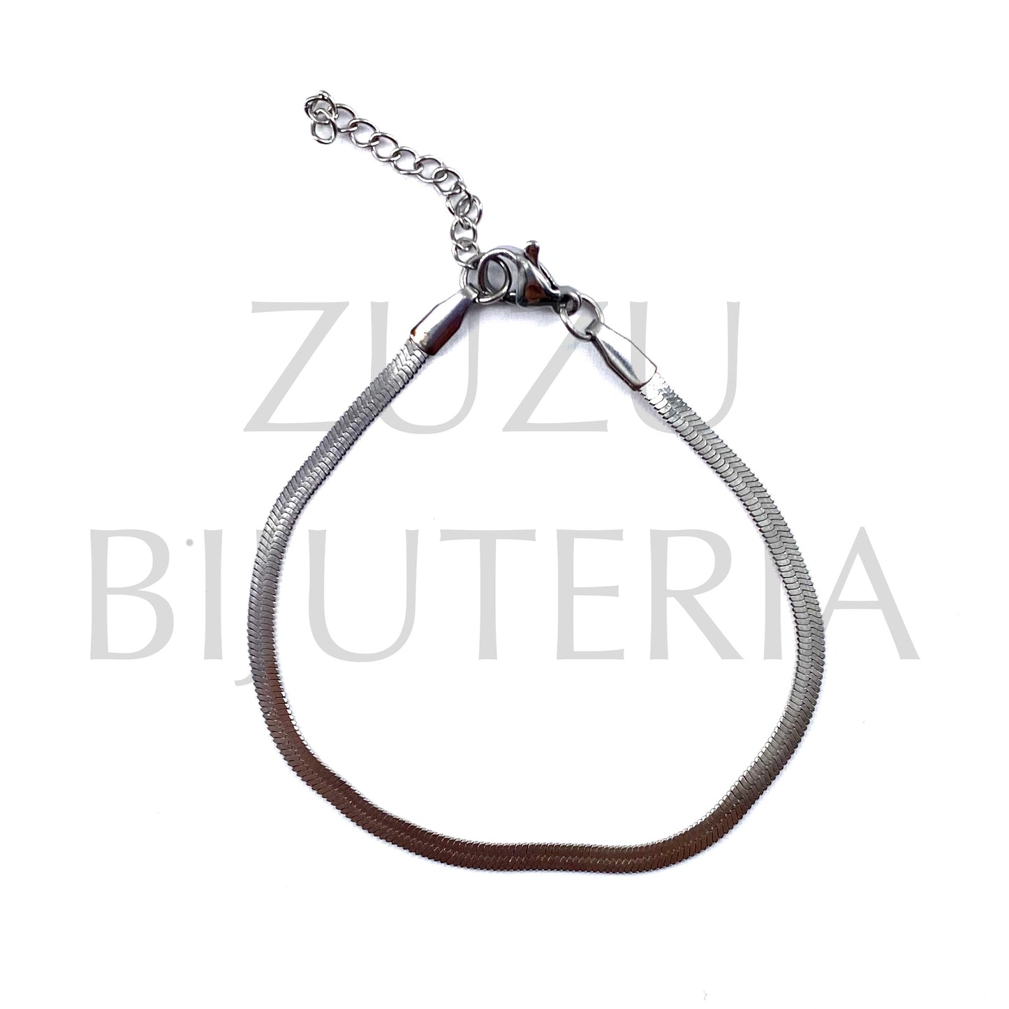 Pulseira Prateado (16cm + 5cm) - Aço Inox