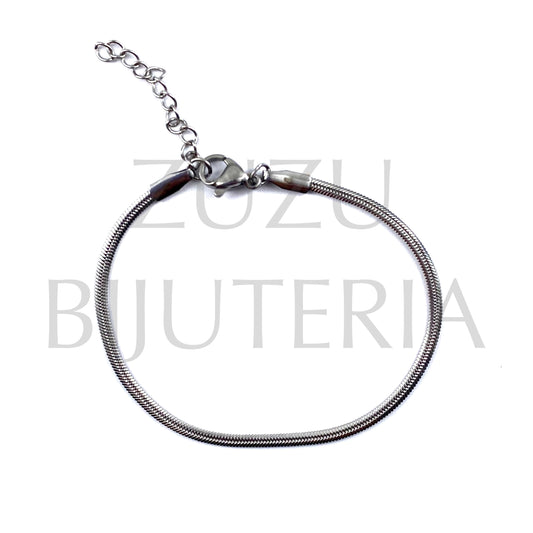 Pulseira Prateado (16cm + 5cm) - Aço Inox