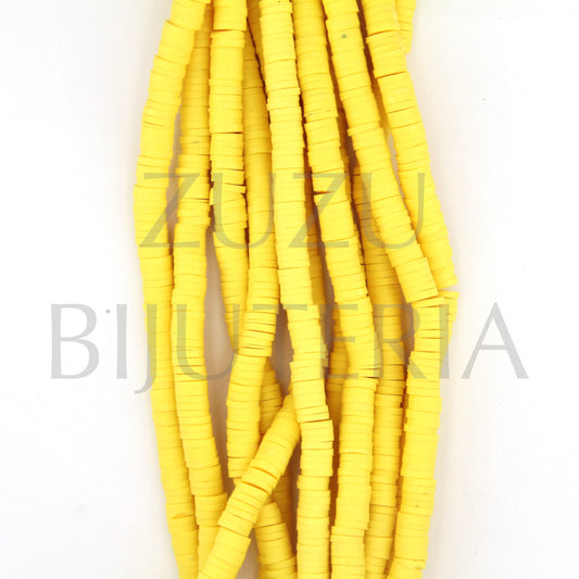 Fiada Discos de Borracha 6mm - Amarelo