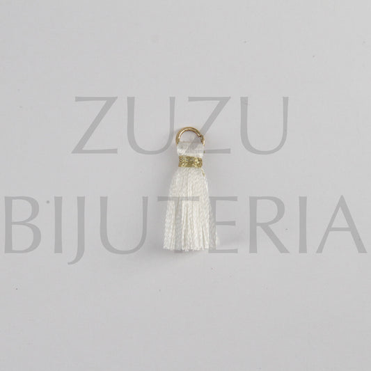 Borla/Franja Branco/Dourado 22mm x 12mm