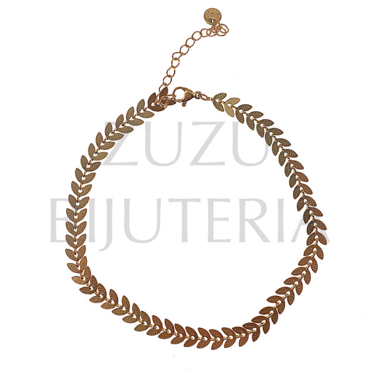 Pulseira de Pé Dourado 21cm + 5cm - Aço Inox