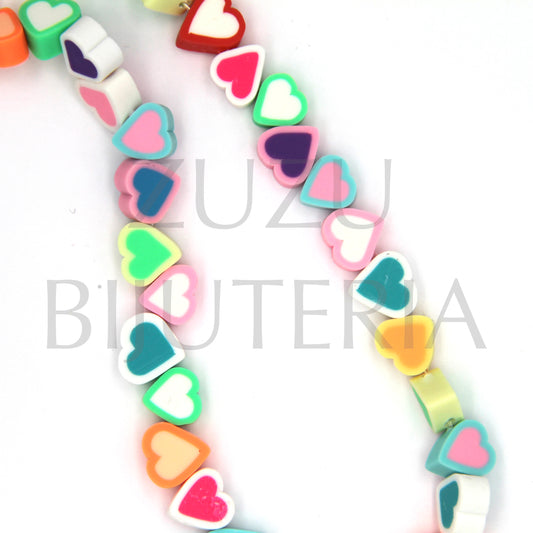 10mm Assorted Heart Bead - Fimo