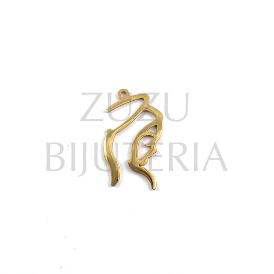 Pendente Nossa Senhora Dourado 30mm x 18mm - Aço Inox