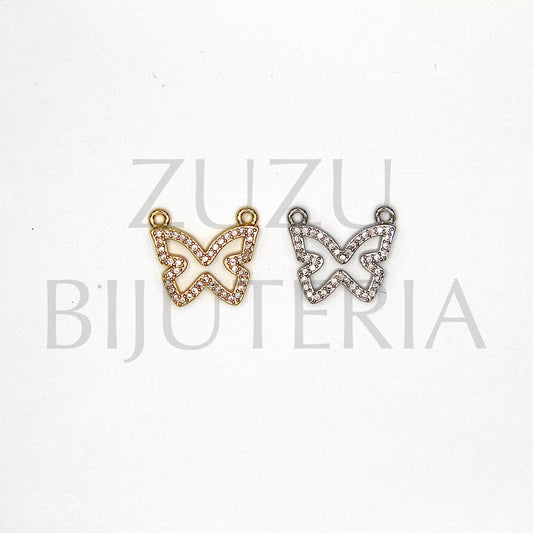Butterfly Pendant/Scapular with Zirconia 13mm x 16mm - Brass