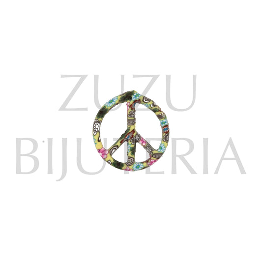 Pendente PEACE 27mm x 25mm - Fimo