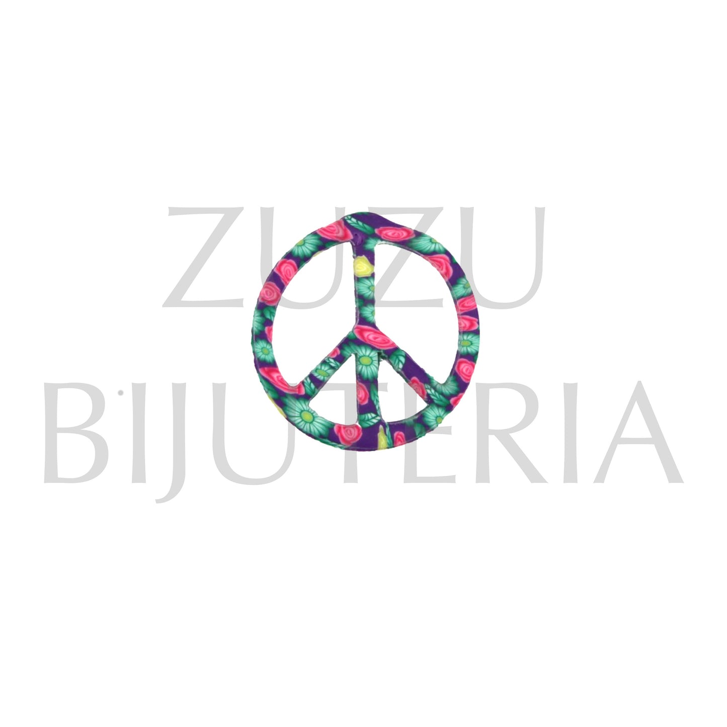 Pendant PEACE 27mm x 25mm - Fimo