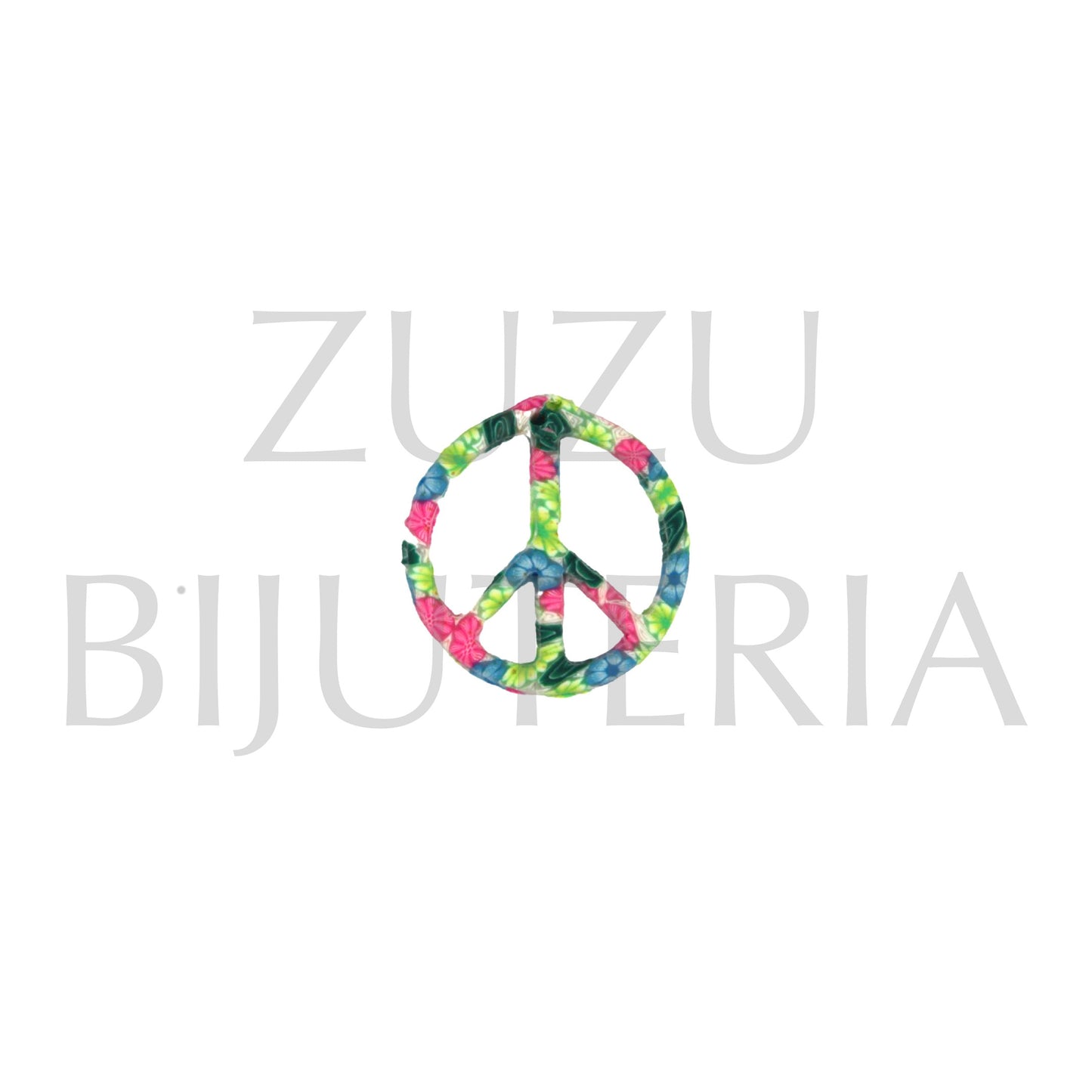 Pendant PEACE 27mm x 25mm - Fimo