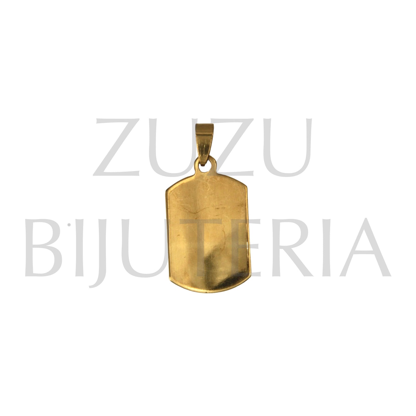 Flat Gold Pendant 37mm x 20mm - Stainless Steel