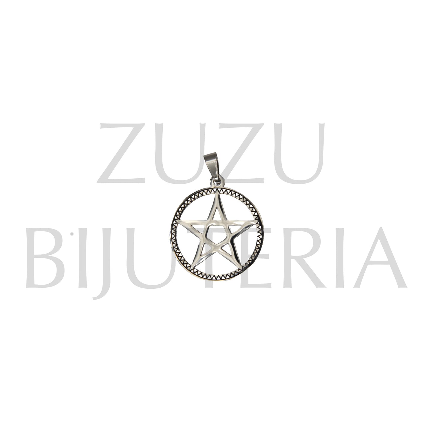 25mm Silver Star Pendant - Stainless Steel