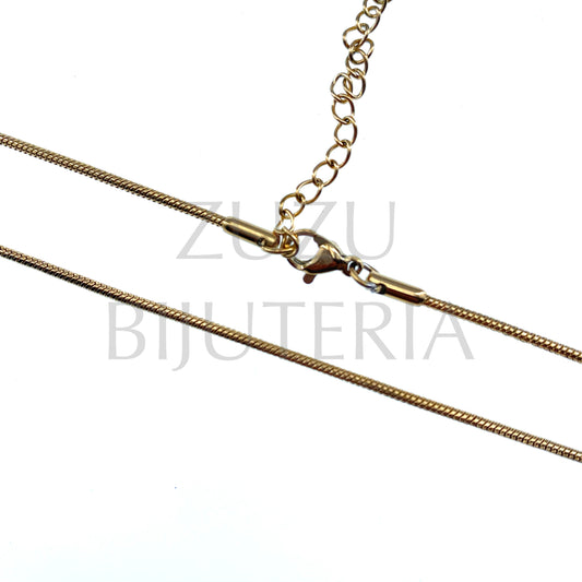 Fio Pronto Malha Snake Dourado 1.5mm (45cm + 5cm) - Aço Inox