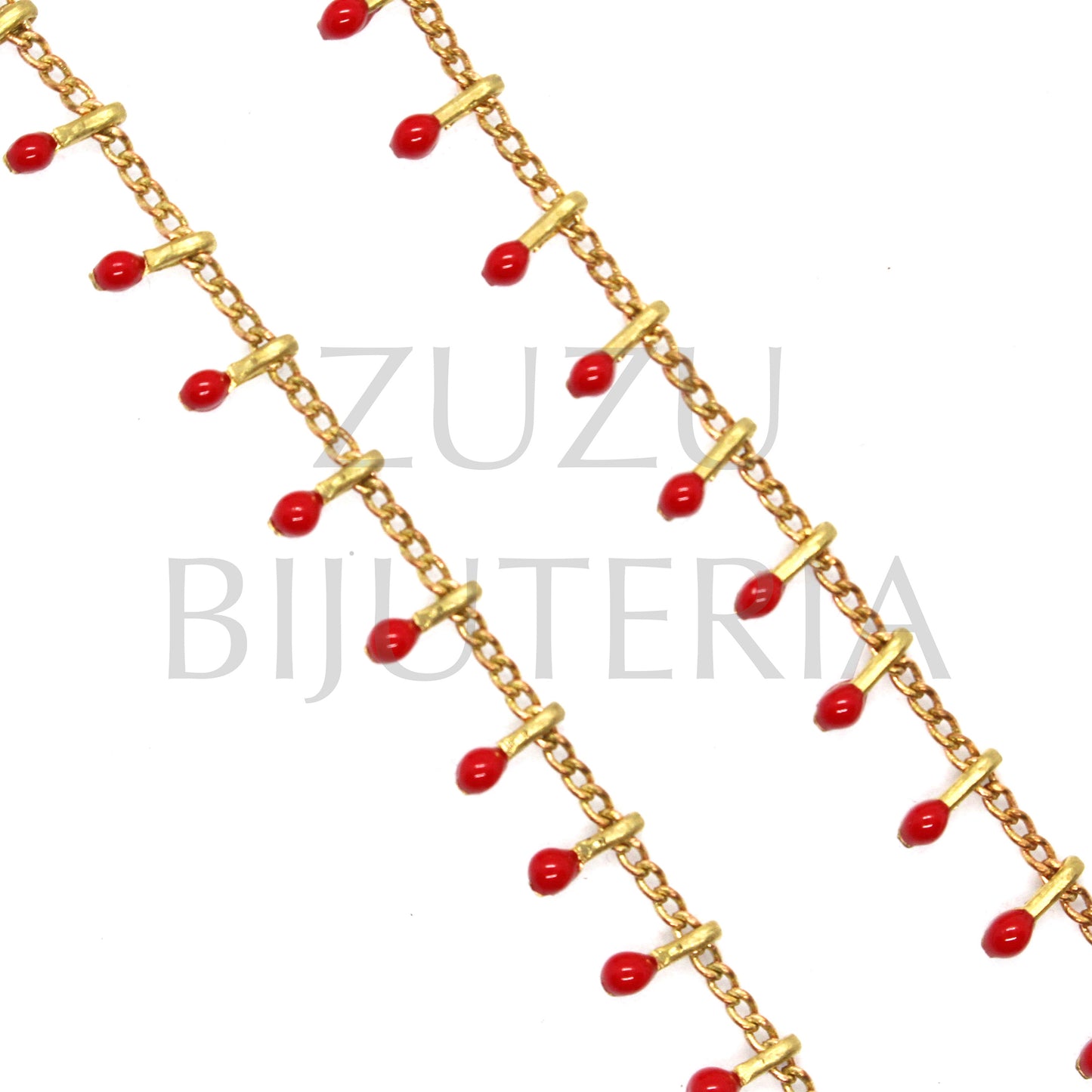 Chain with Details 1.5mm Red - Stainless Steel