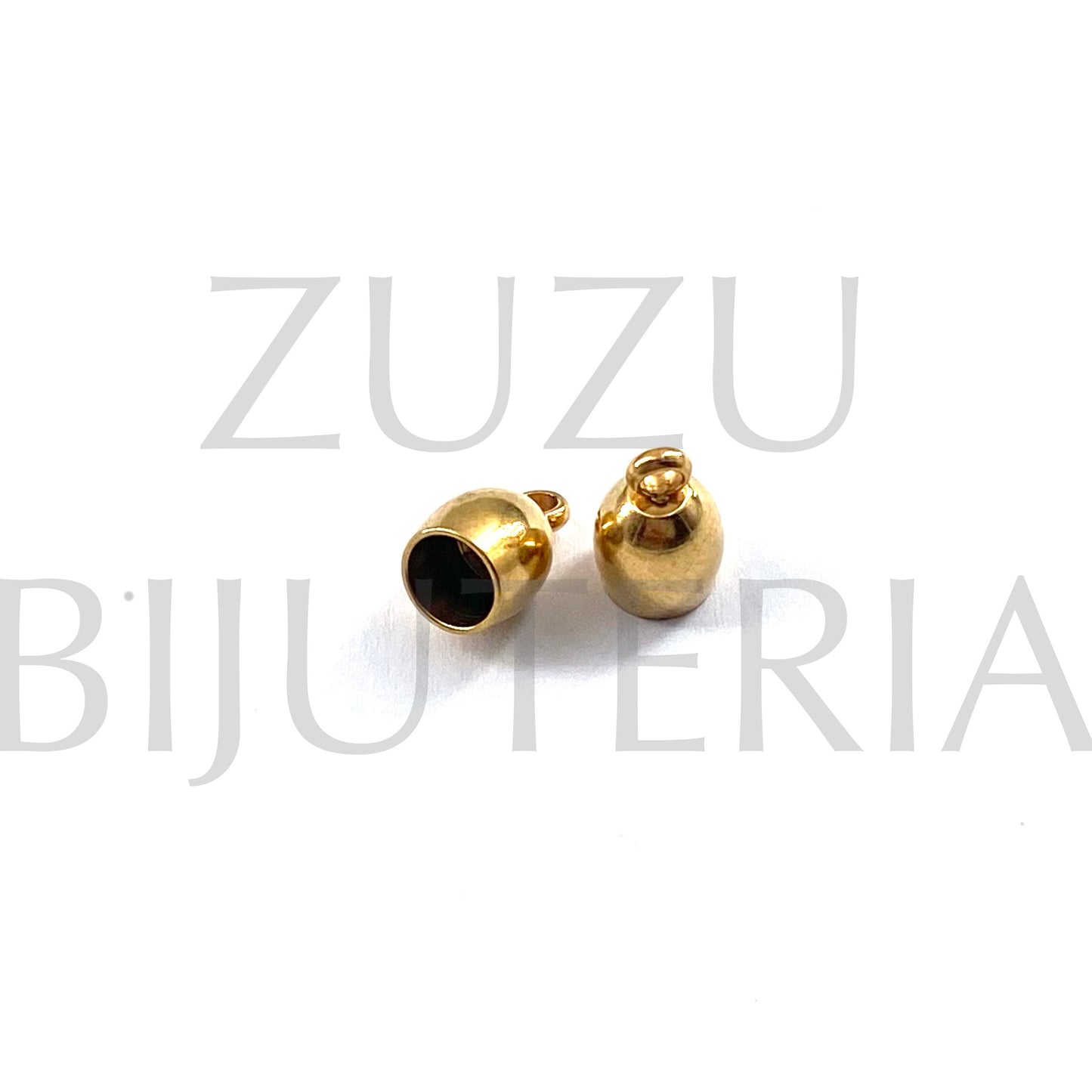 Terminal Dourado 10mm x 7mm (Furo 5mm) - Aço Inox