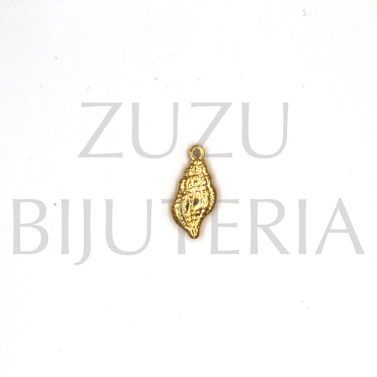 Pendente Búzio Dourado 18mm x 8mm - Aço Inox