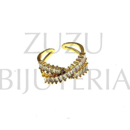 Golden Ring with Zirconia - Brass