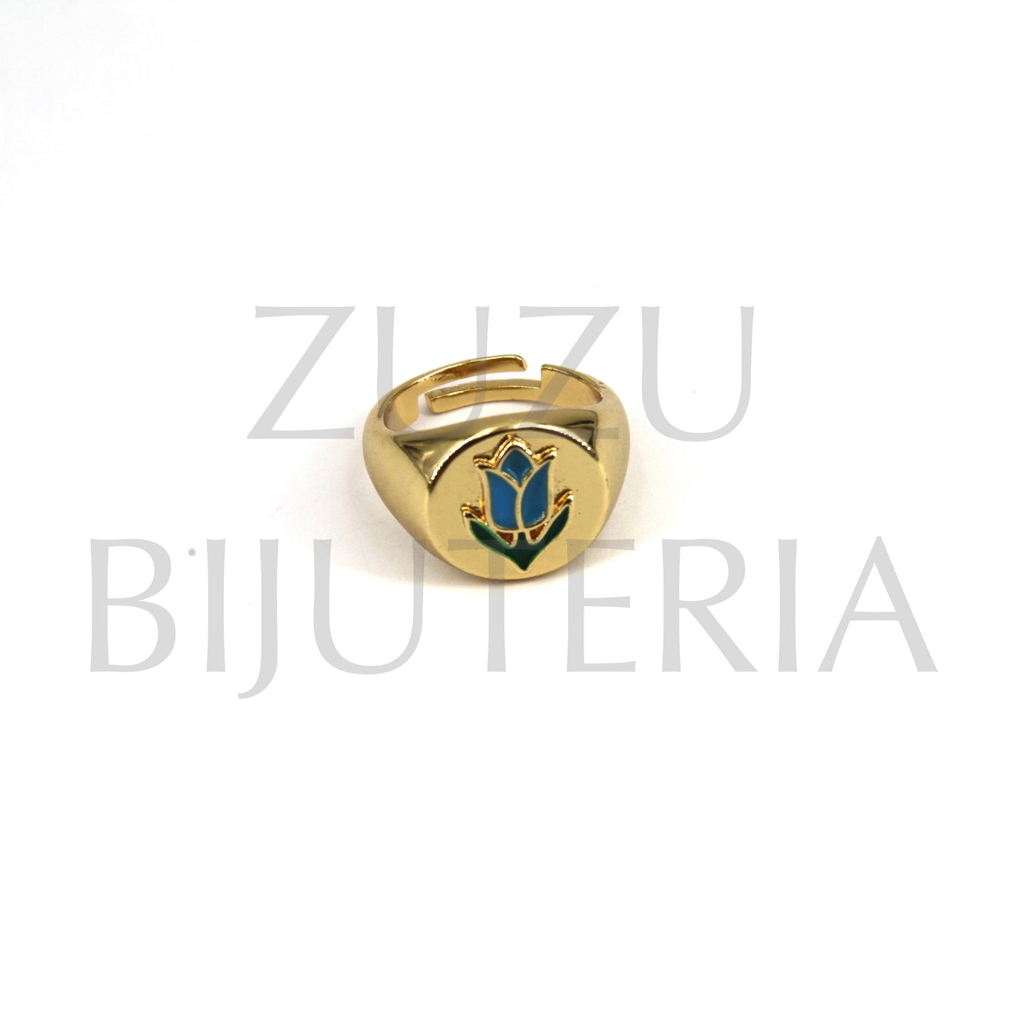 Flower Ring (Adjustable) - Brass