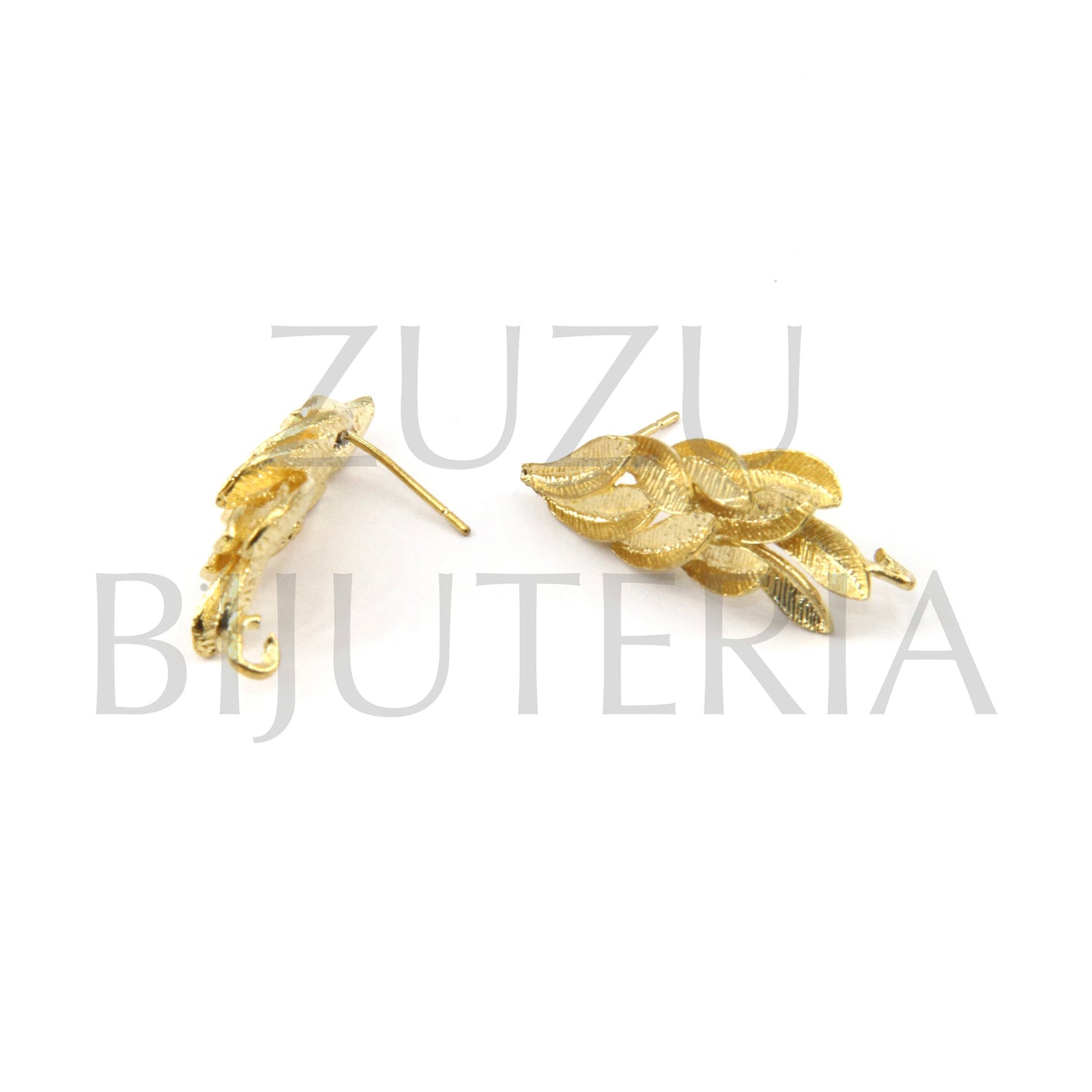 Base Brinco Flor Dourado 30mm x 12mm - Cobre