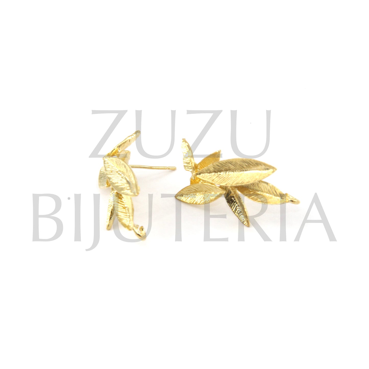 Base Brinco Flor Dourado 27mm x 16mm - Cobre