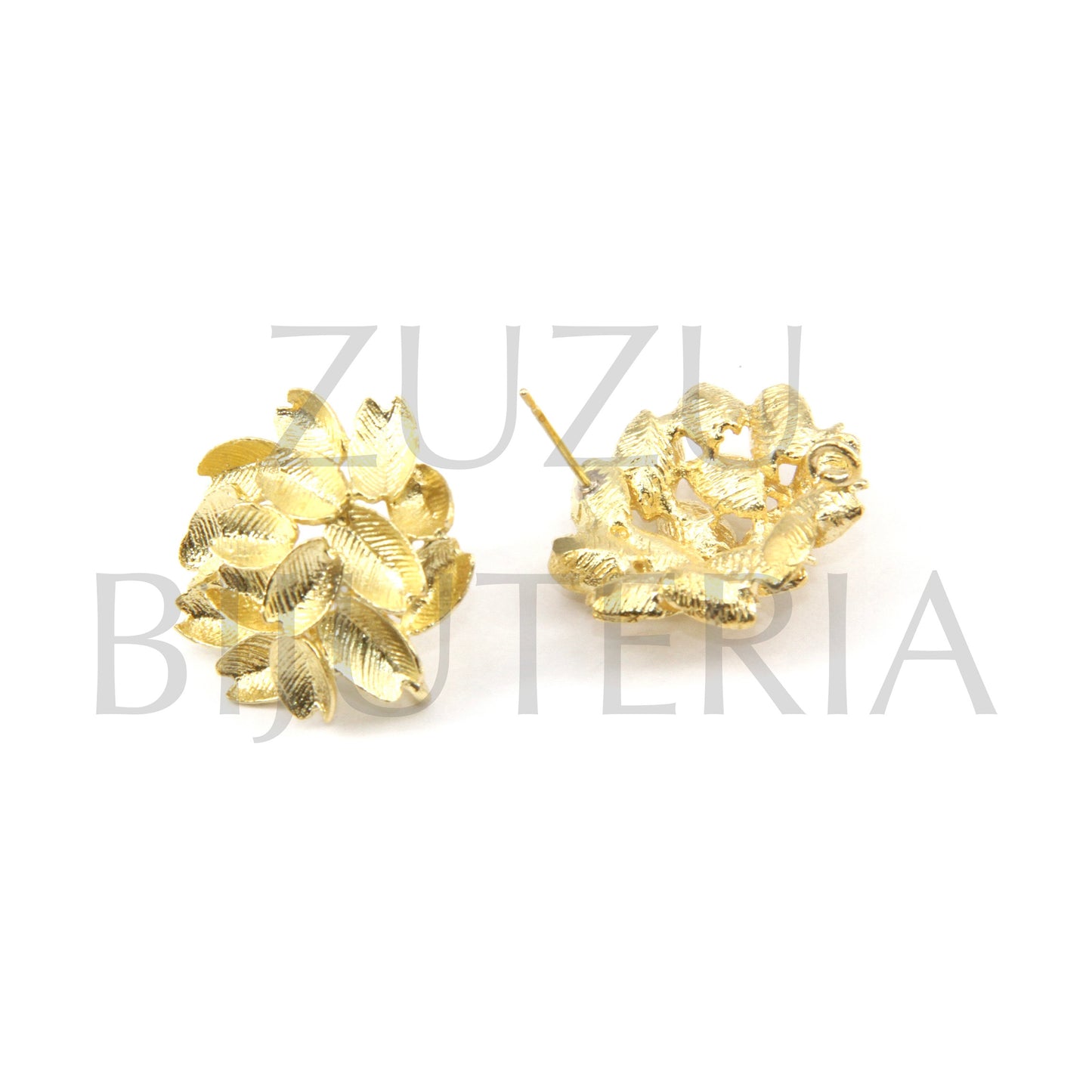 Base Brinco Flor Dourado 23mm - Cobre