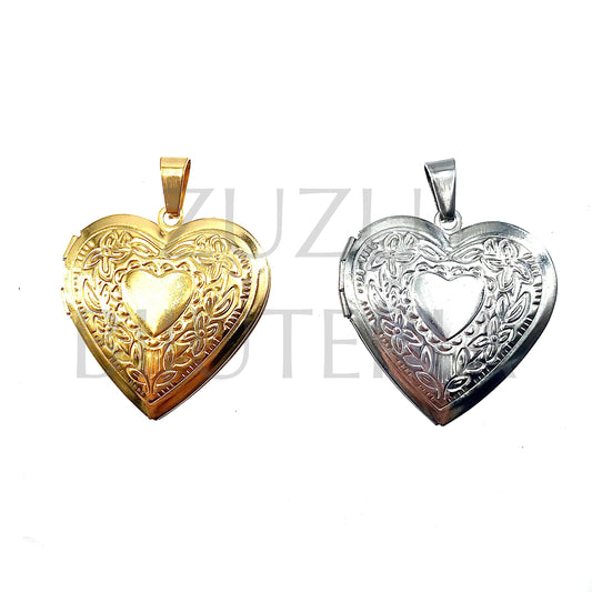 Heart Pendant to Open 28mm - Stainless Steel