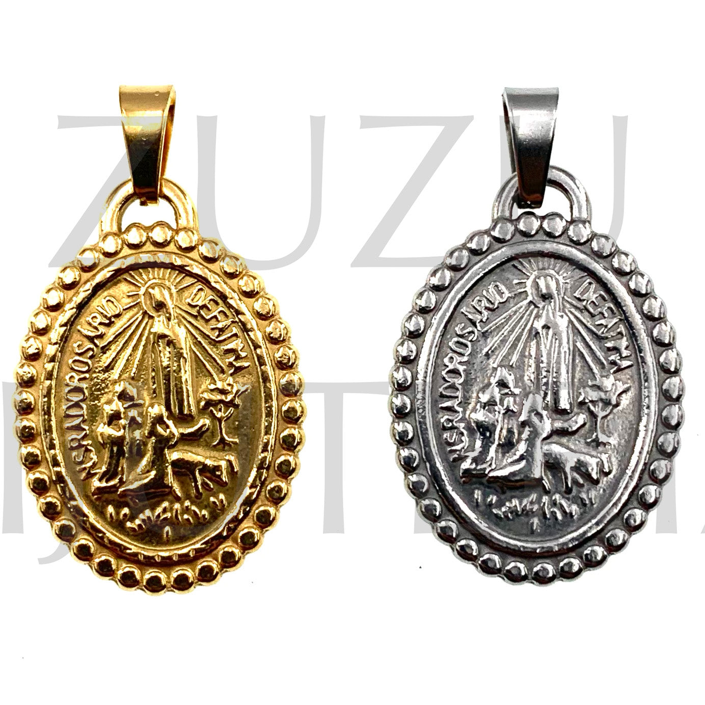 Pendente Nossa Senhora de Fátima 25mm x 20mm - Aço Inox