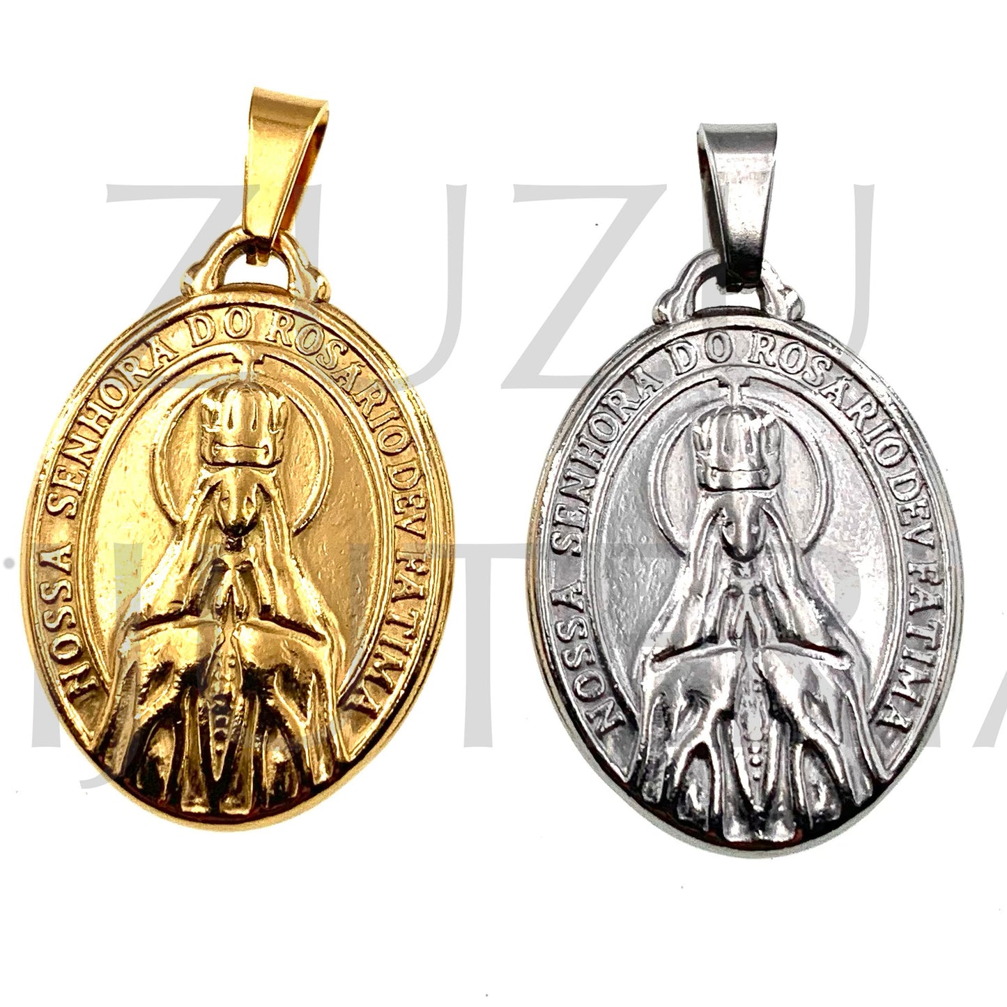 Pendente Nossa Senhora de Fátima 30mm x 21mm - Aço Inox