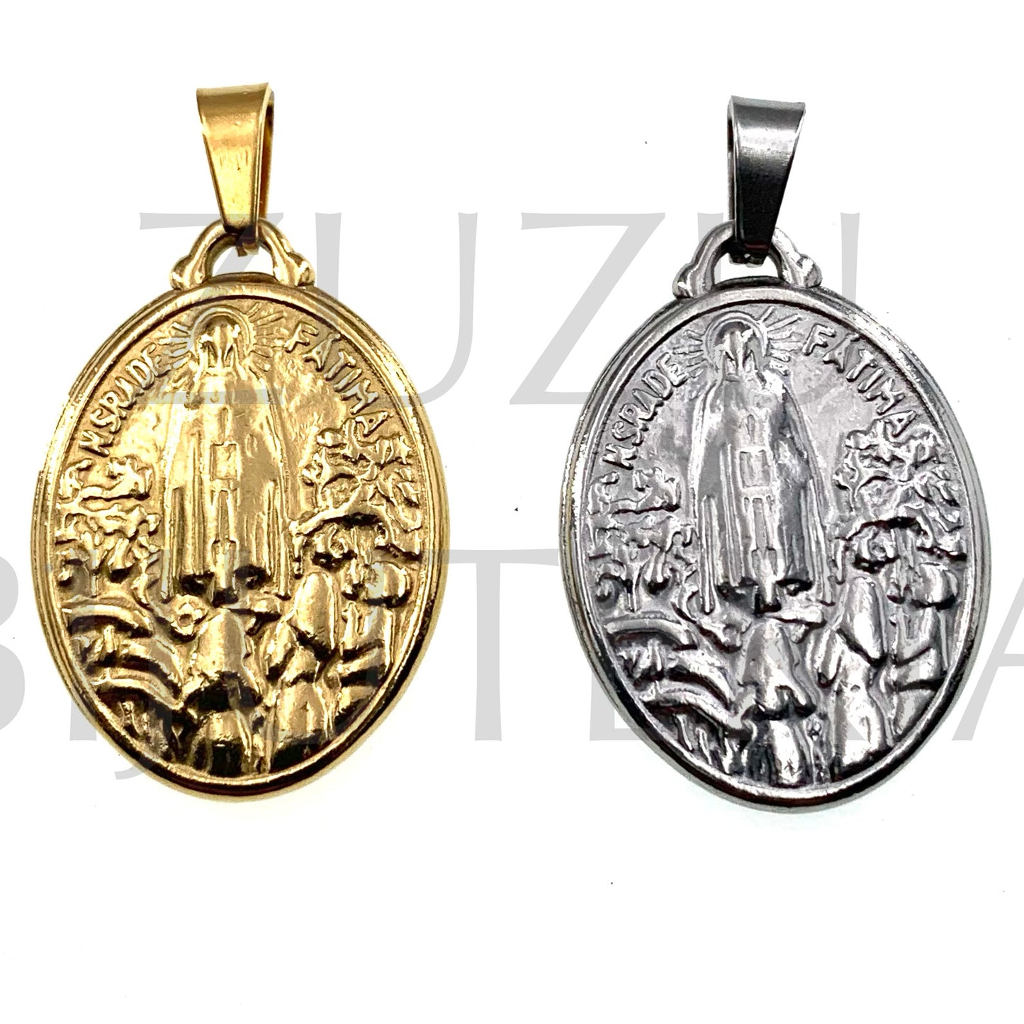 Pendente Nossa Senhora de Fátima 30mm x 21mm - Aço Inox