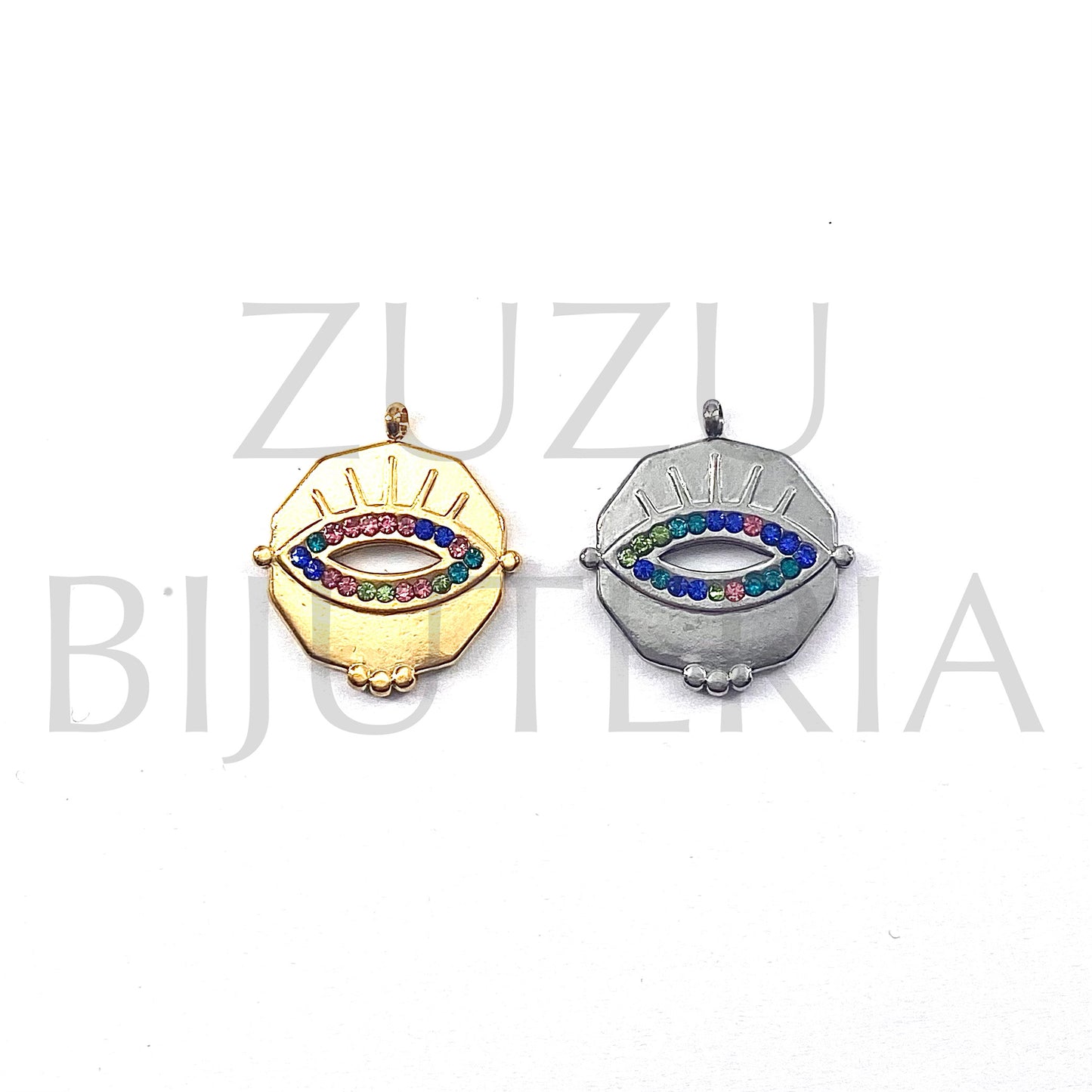 Pendant Eye with 20mm Zirconia - Stainless Steel