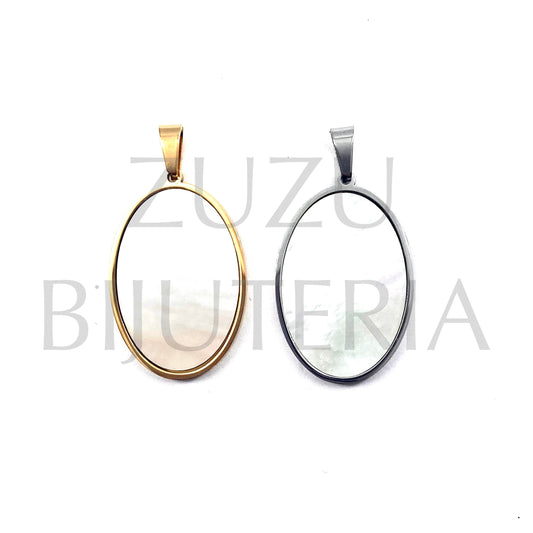 Oval Pendant 33mm x 23mm - Stainless Steel