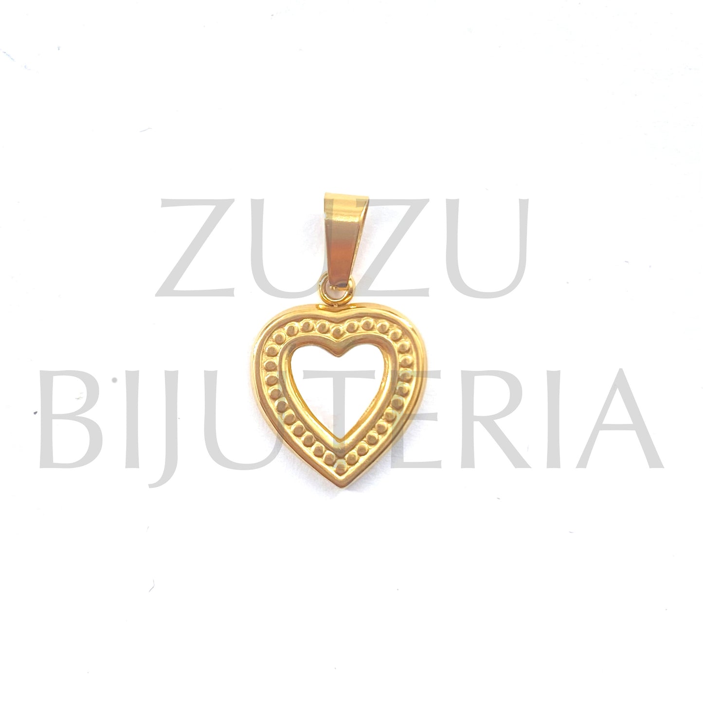 Mother of Pearl Heart Pendant 18mm x 16mm - Stainless Steel