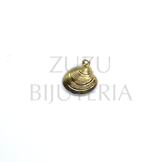 Pendente Concha Dourado 14mm x 13mm - Aço Inox