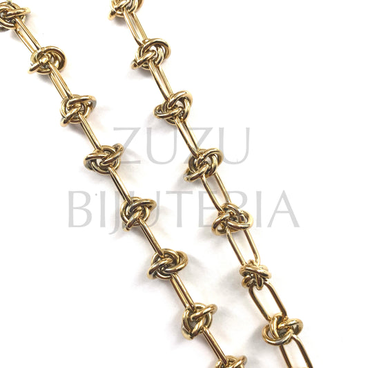 Ring Link Chain 7mm Golden - Stainless Steel