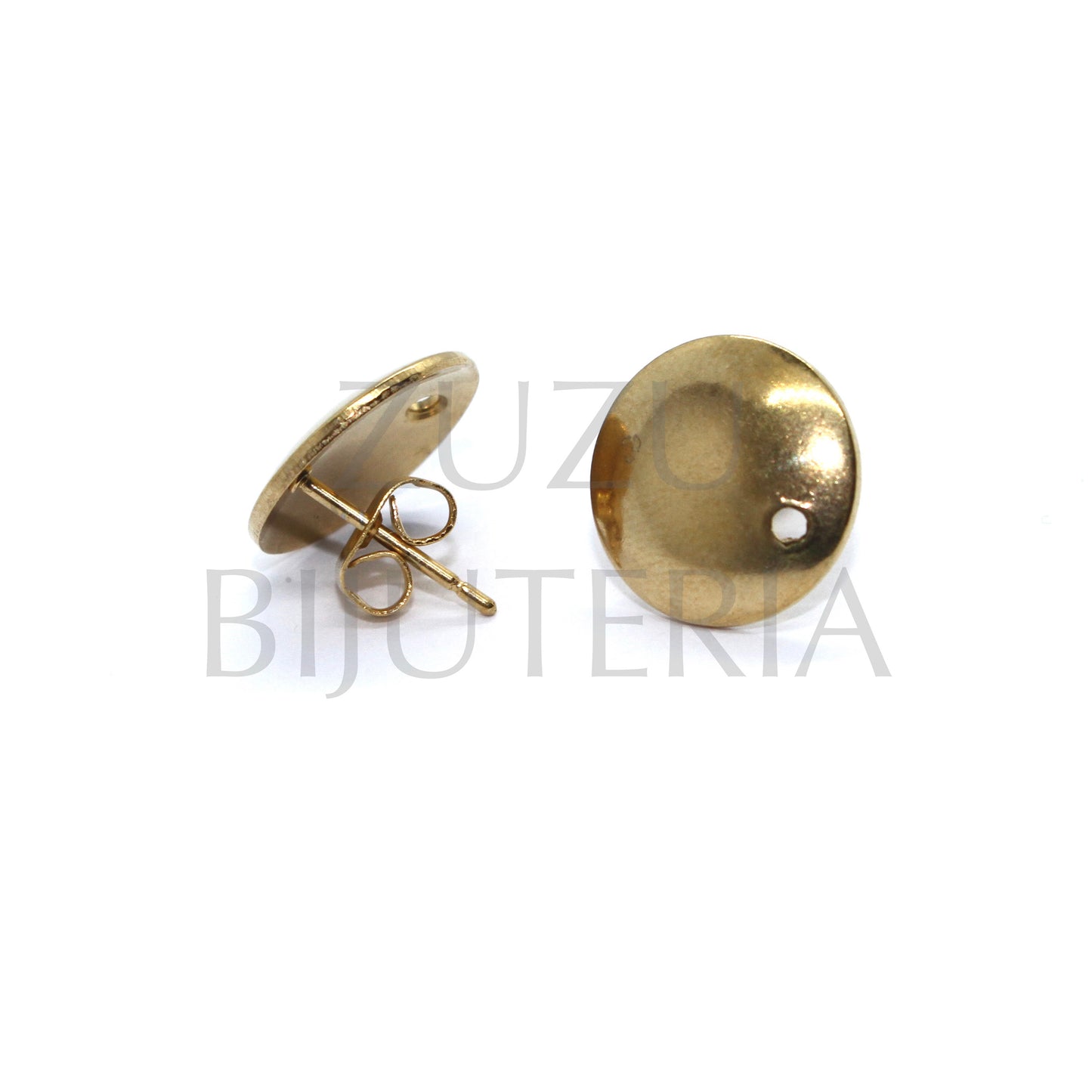 Base Brinco Dourado 12.5mm - Aço Inox