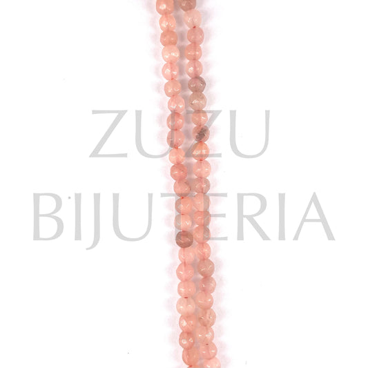 Fiada Pedra Agata Salmão 4mm (furo 0.5mm) - Cumprimento 36cm