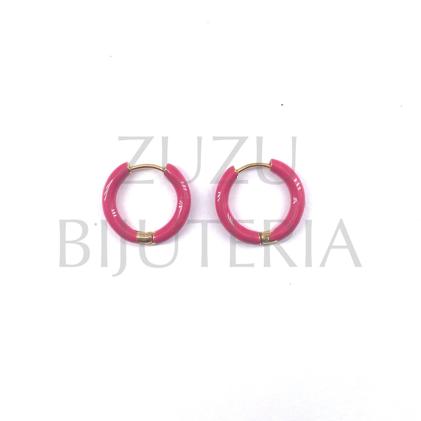 Brinco Argola Rosa 18mm - Aço Inox