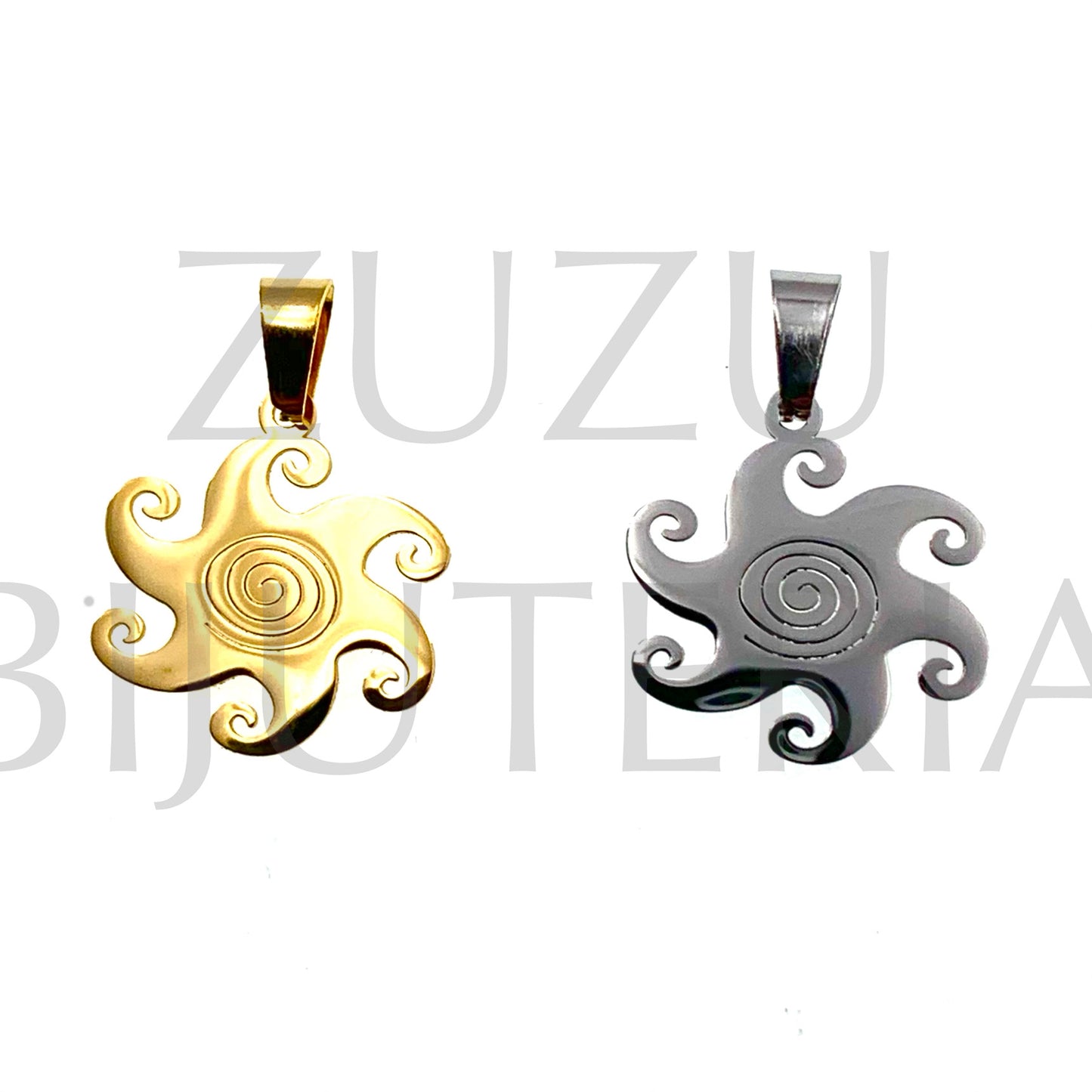 Flower Pendant 20mm - Stainless Steel