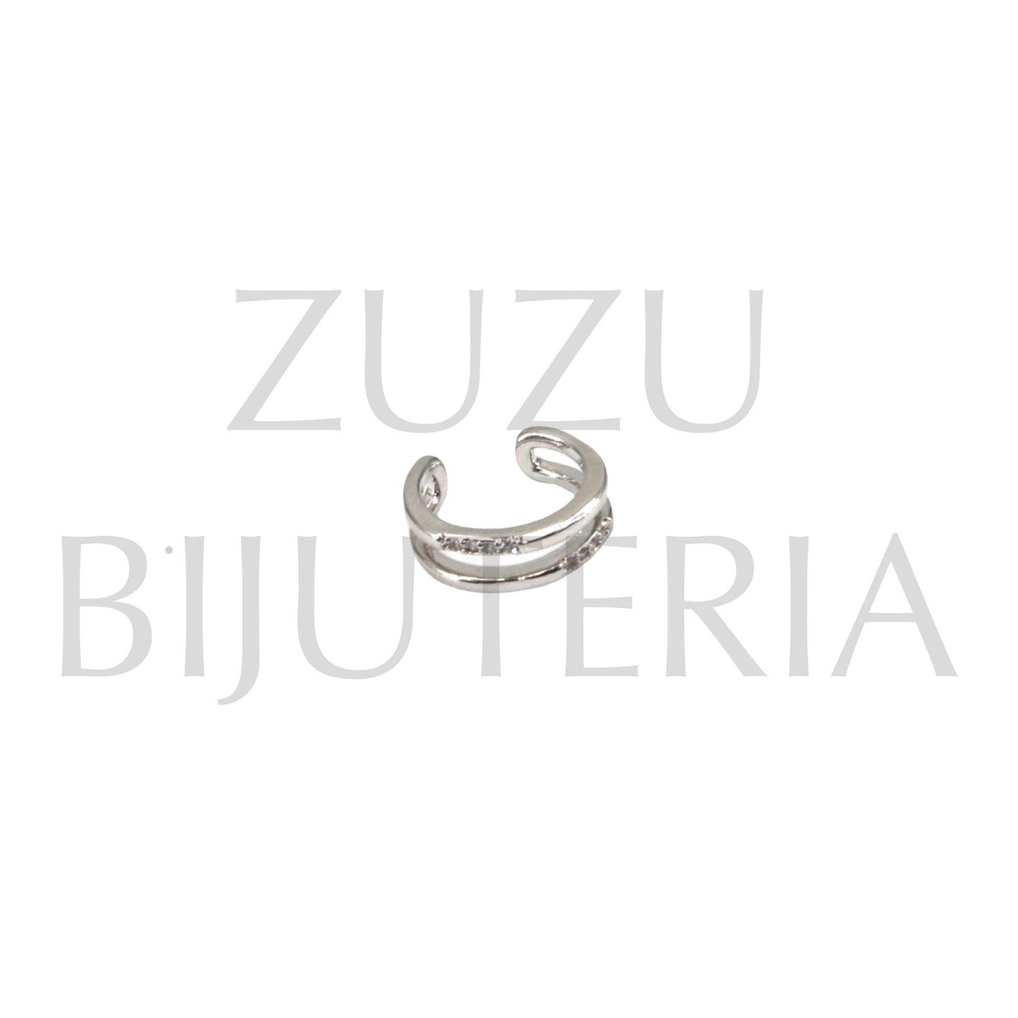 Silver Washer with 14mm Zirconia - Brass