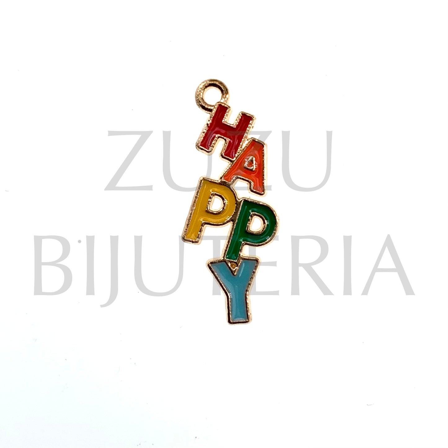 Pendente Happy 28mm x 11mm - Cobre