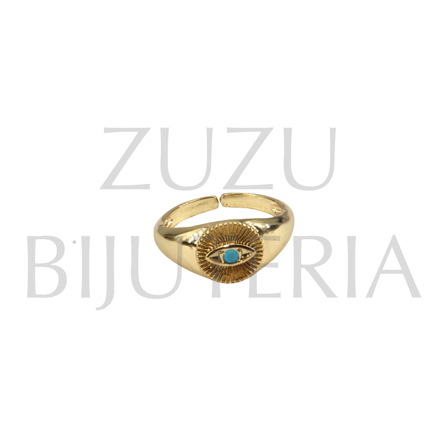 Golden Eye Ring (Adjustable) - Brass