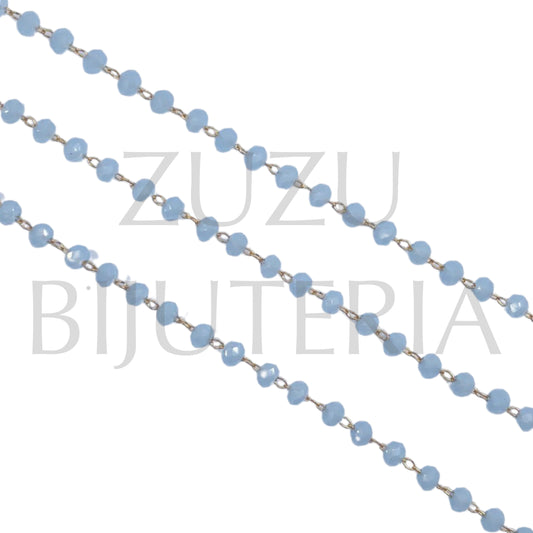 Chain Crystals 3.5mm Light Blue - Golden Stainless Steel