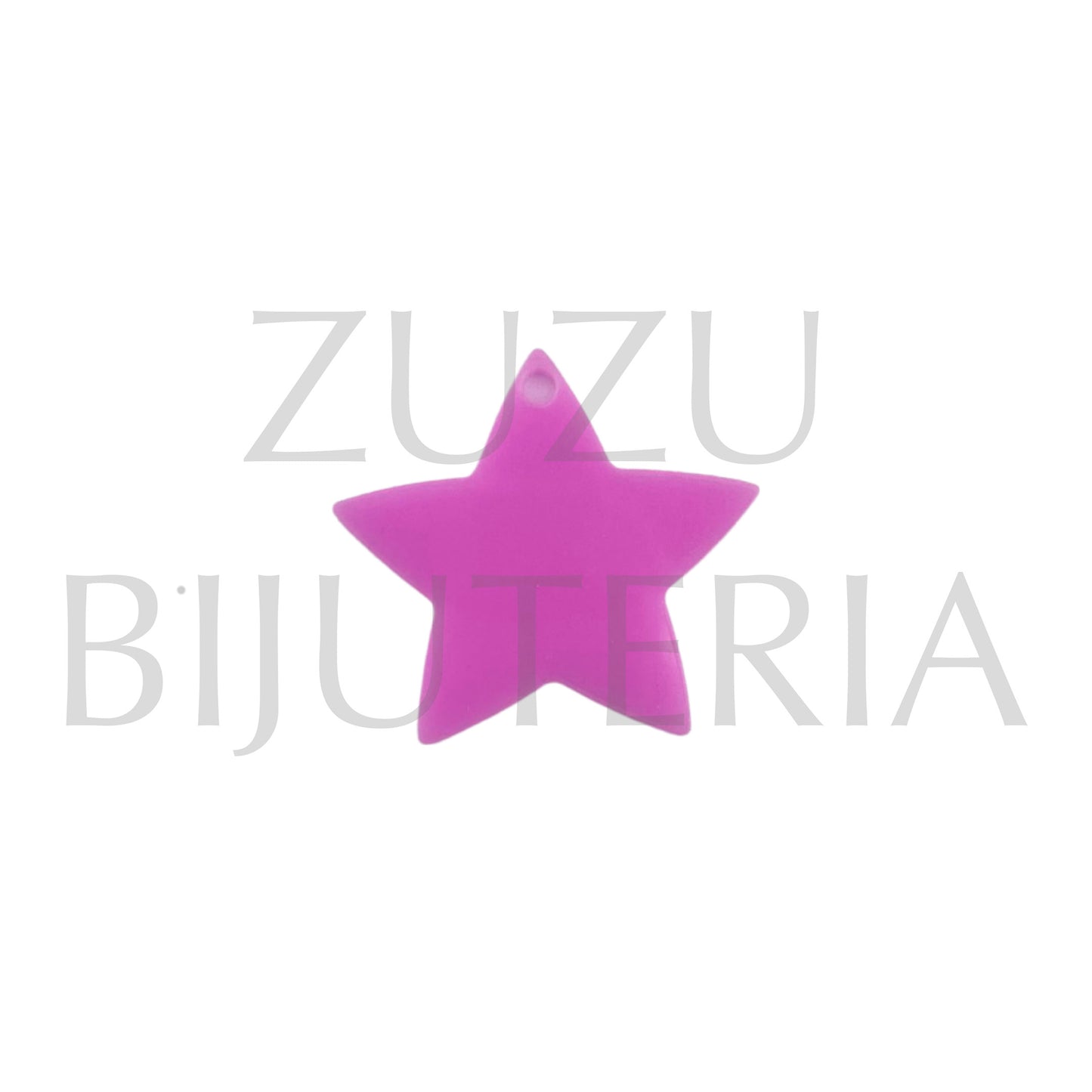 Pendente Estrela Rosa 24mm - Acrilico