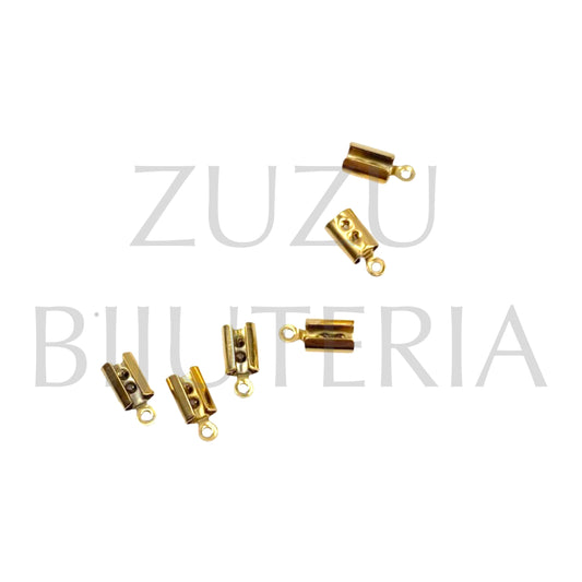 Travão/ Tapa nó Dourado (Pack 10) 9mm x 3mm - Aço Inox