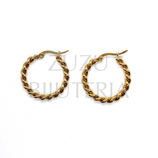 Gold Hoop Earring (20mm, 25mm) - Stainless Steel