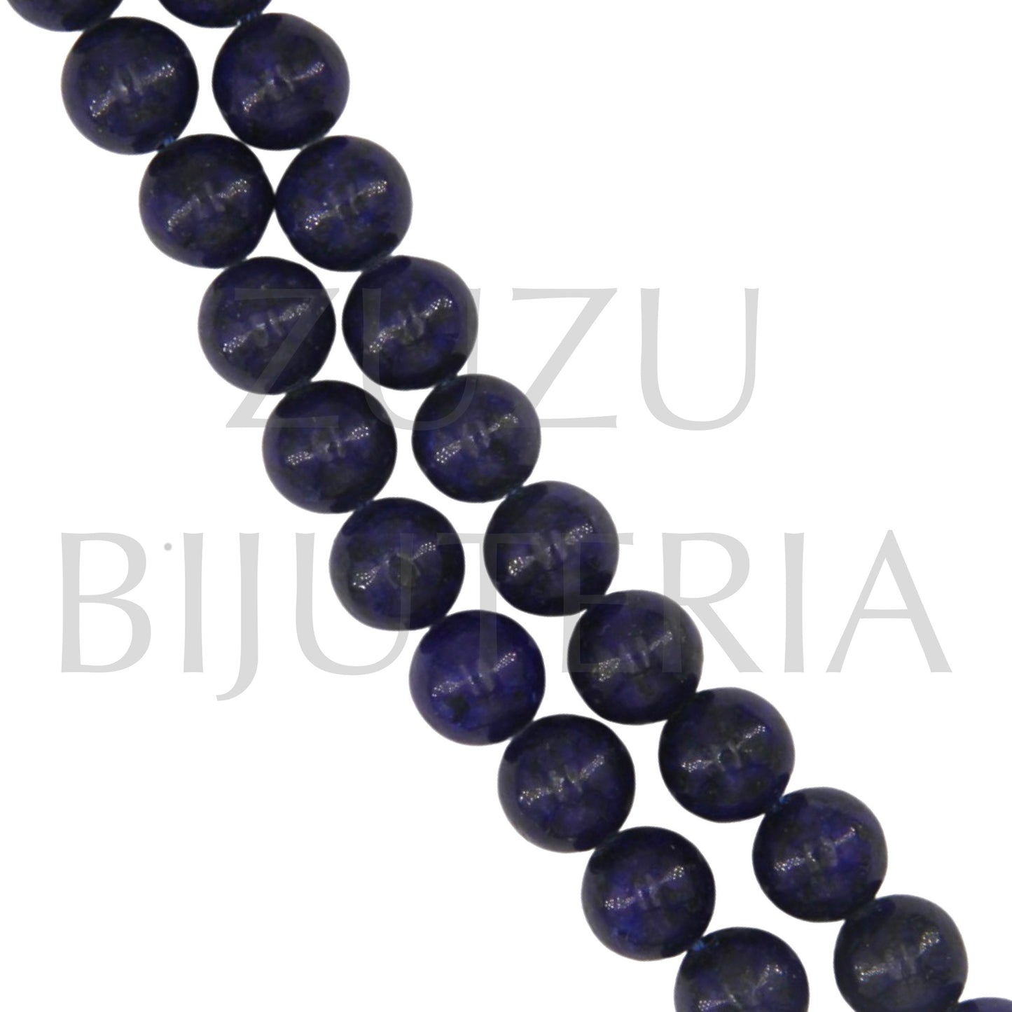 Blue Stone Row 8mm (hole 1mm) Length 38cm